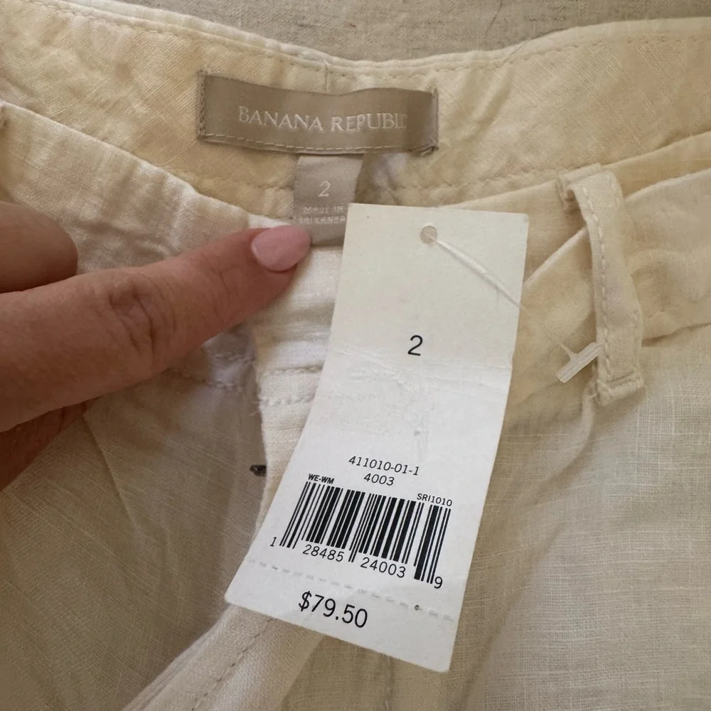 NWT Banana Republic Cream Linen Pants